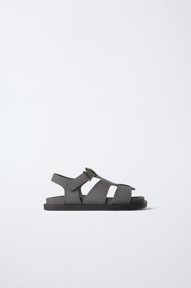 Zara RUBBERIZED SANDALS - Gray - Image 0
