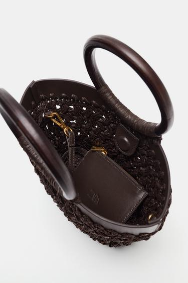 MINI SAC CABAS EN RAPHIA - Marron de Zara - Image 5