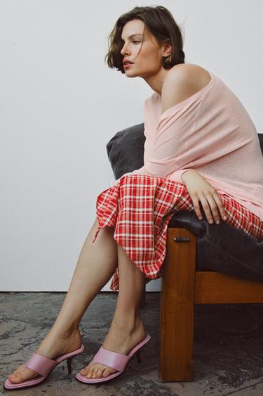 LIMITED EDITION LEATHER HIGH-HEEL SANDALS - Pink by Zara