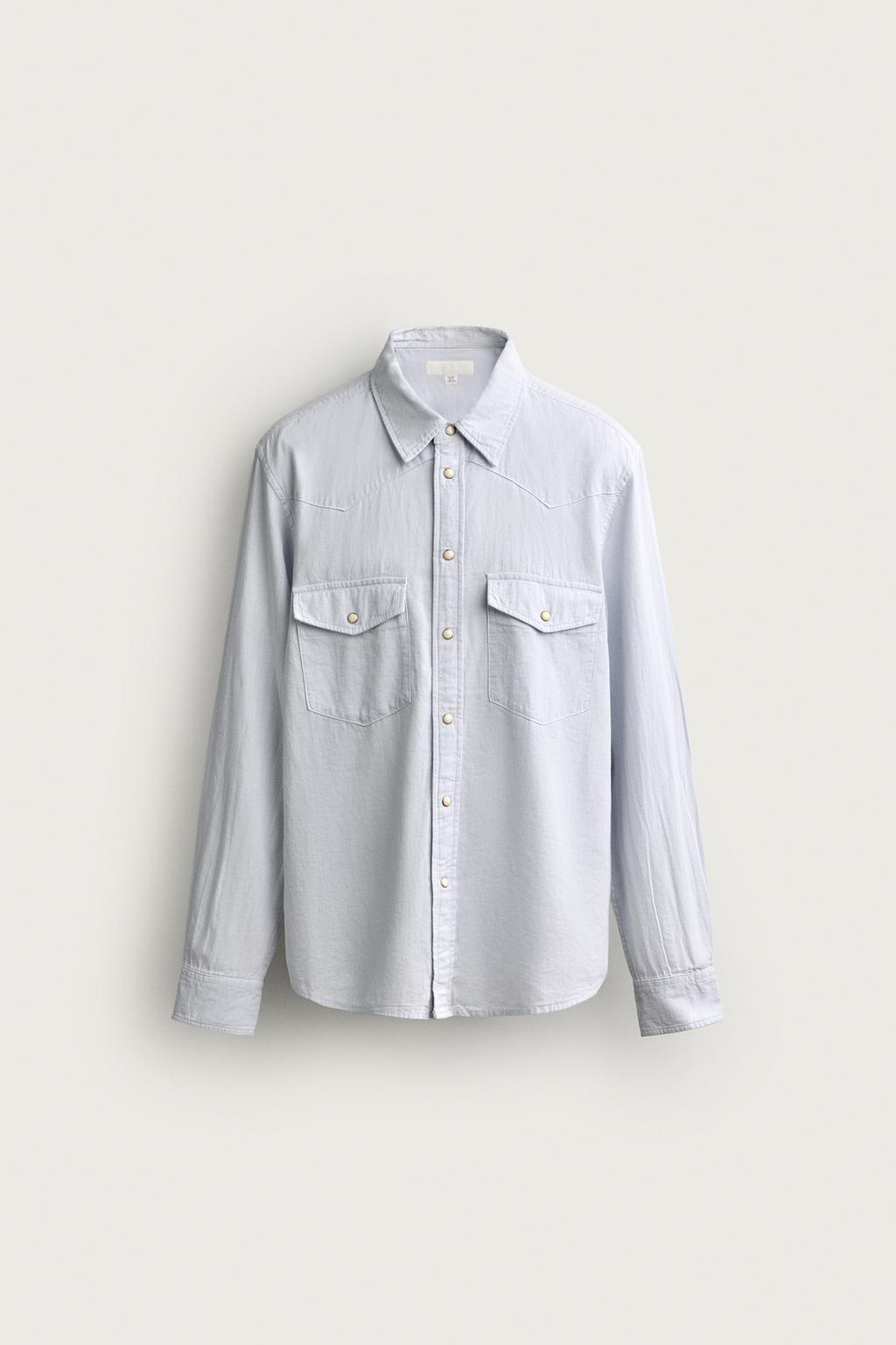 COTTON/LINEN WESTERN REGULAR FIT SHIRT