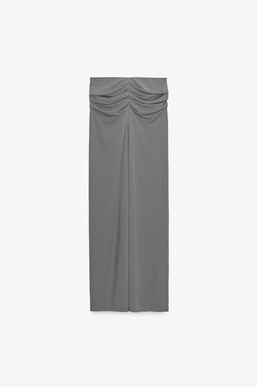 GATHERED MAXI SKIRT - Grey by Zara