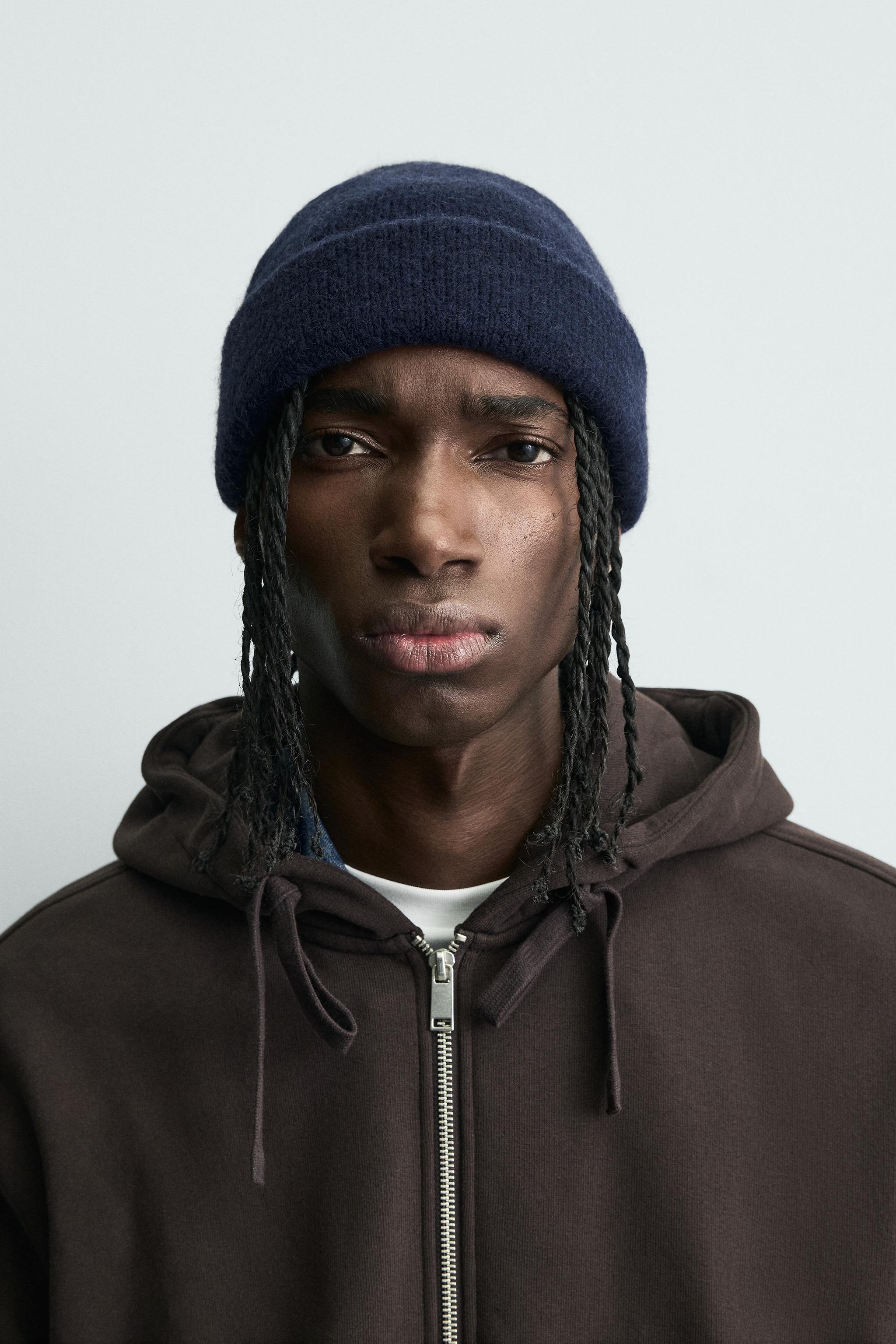 ショートブラッシュドニットビーニー - ネイビーブルー | ZARA Japan