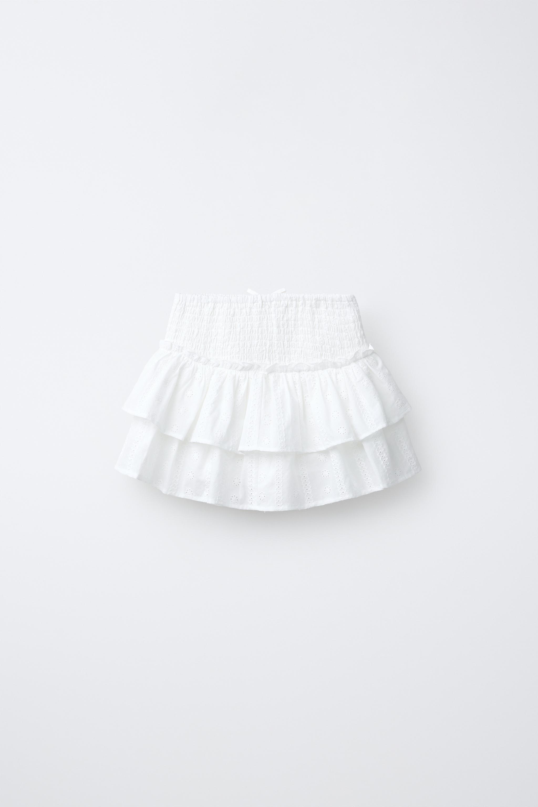 RUFFLED SCHIFFLY SKORT — White