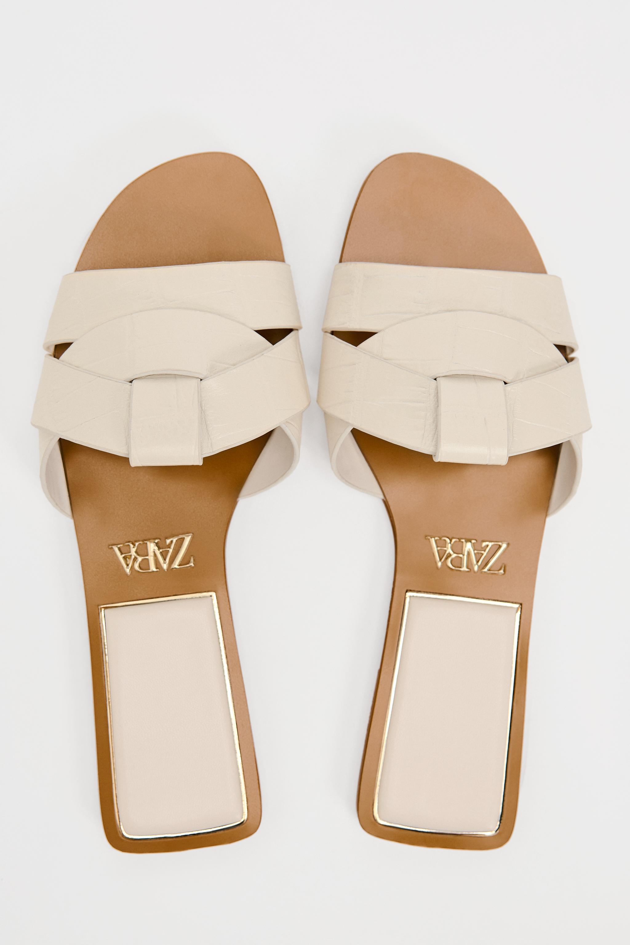 Zara white flat sandals sales