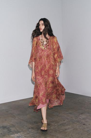 ROBE IMPRIMÉE ZW COLLECTION - Rose de Zara - Image 3