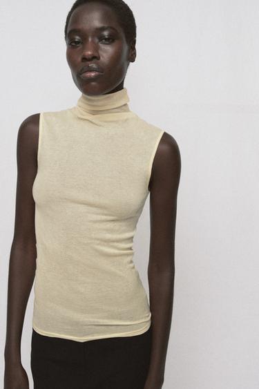 SUPIMA® HIGH NECK TOP - Butter by Zara