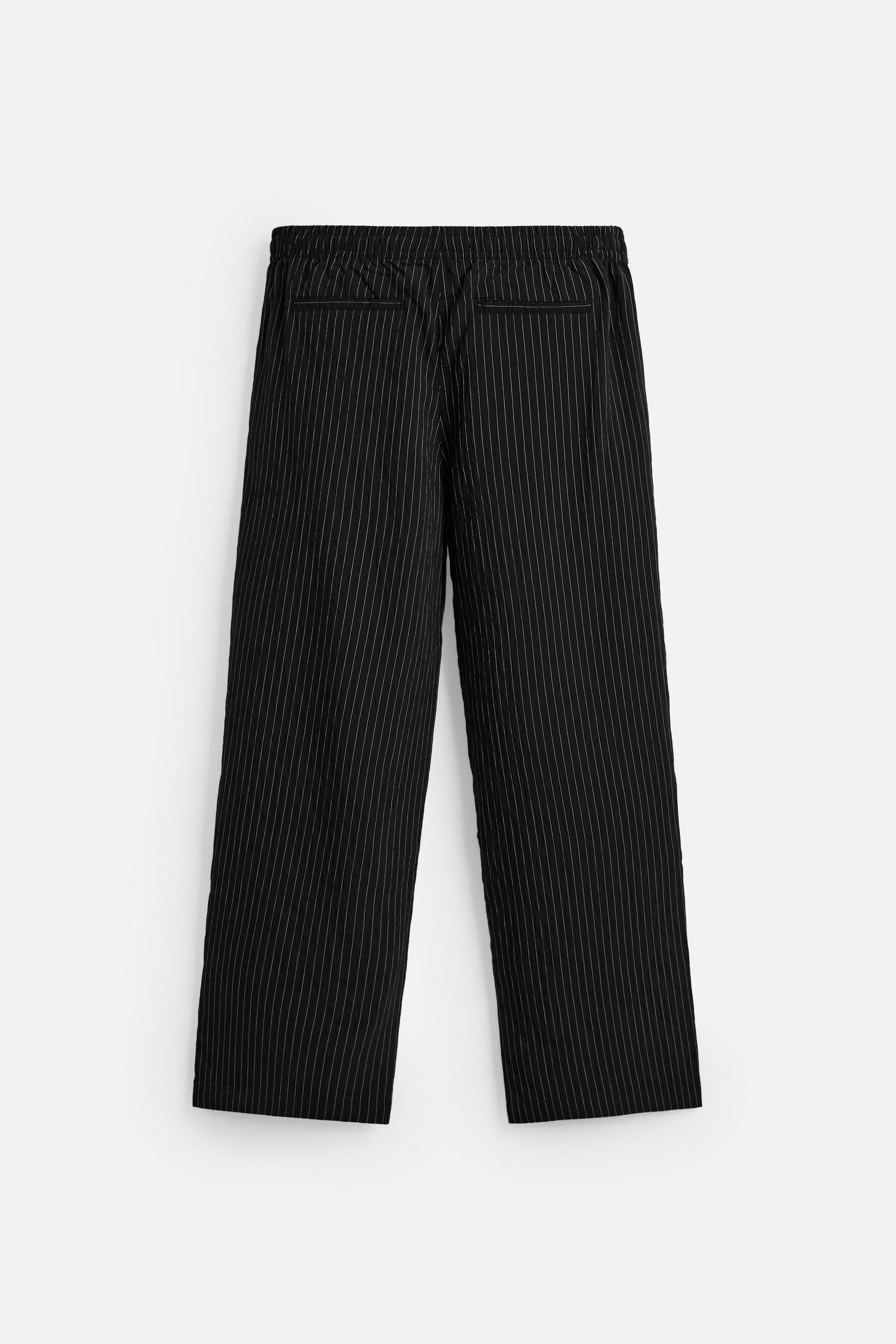 ストライプフルイドパンツ - ブラック | ZARA Japan / 日本