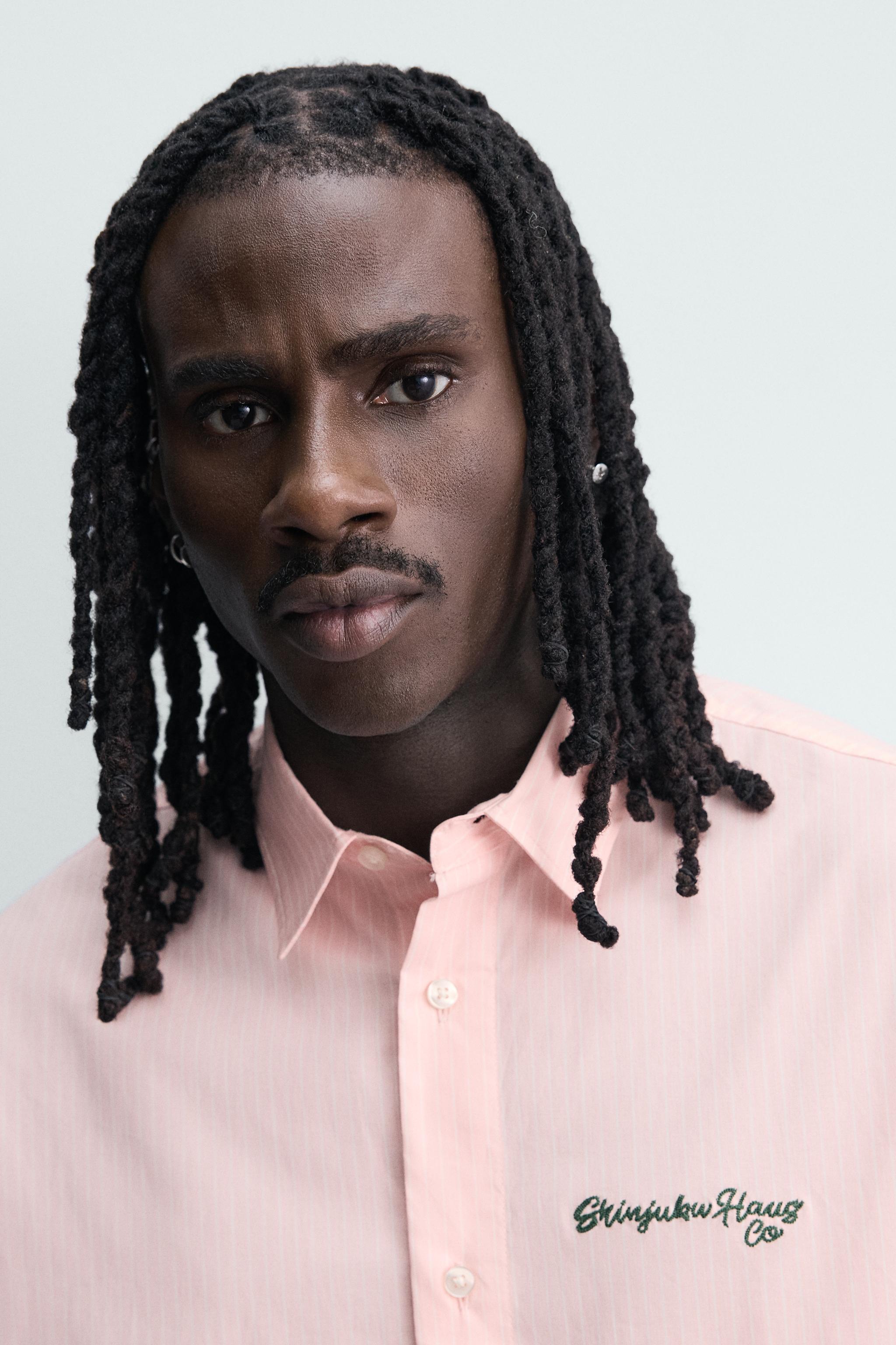 CONTRASTING PRINT STRIPED SHIRT