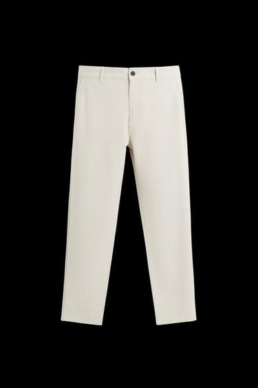Zara TEXTURED STRETCH PANTS - Light sand - Image 0