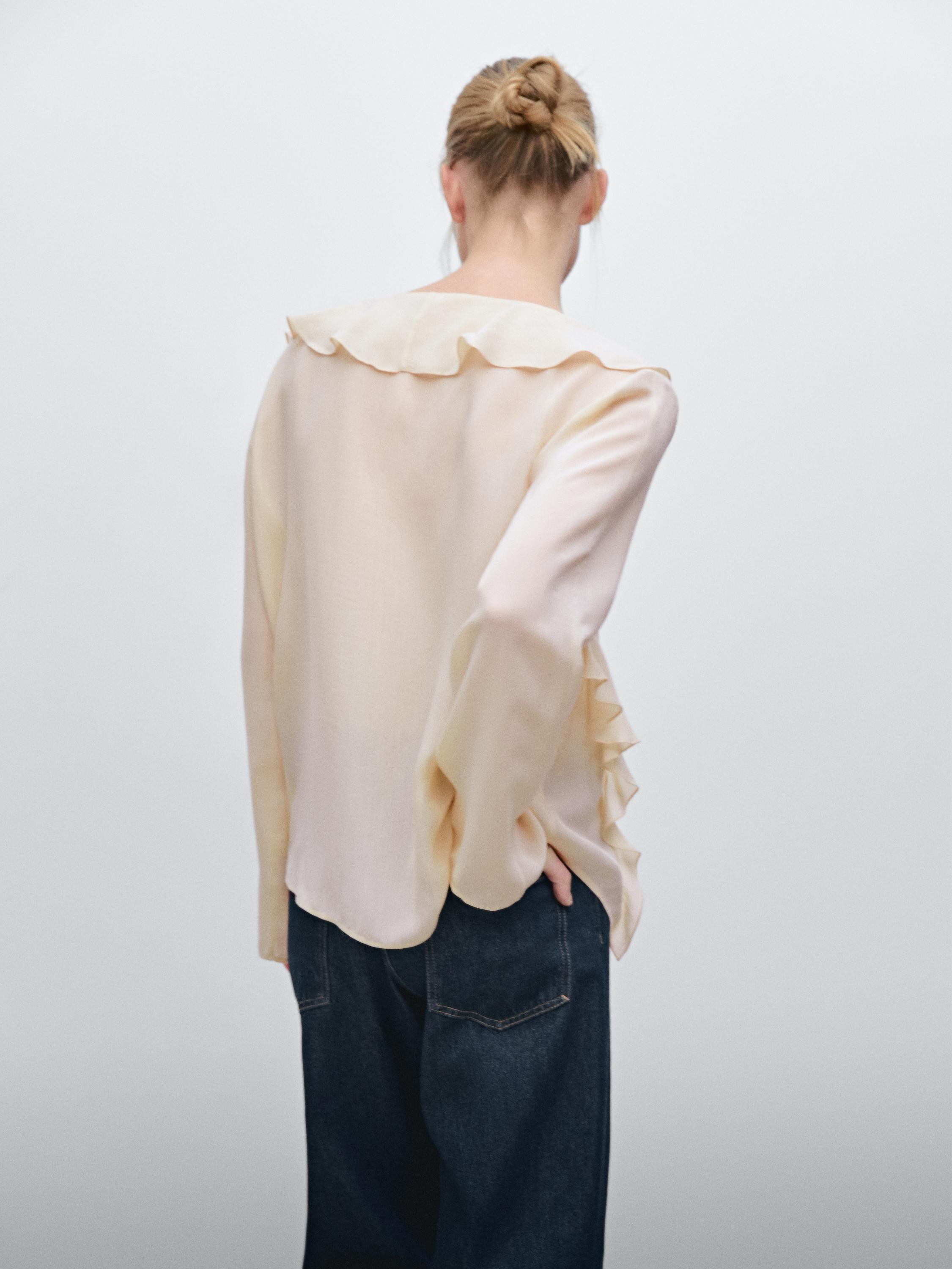 ruffled blouse with bow zara
