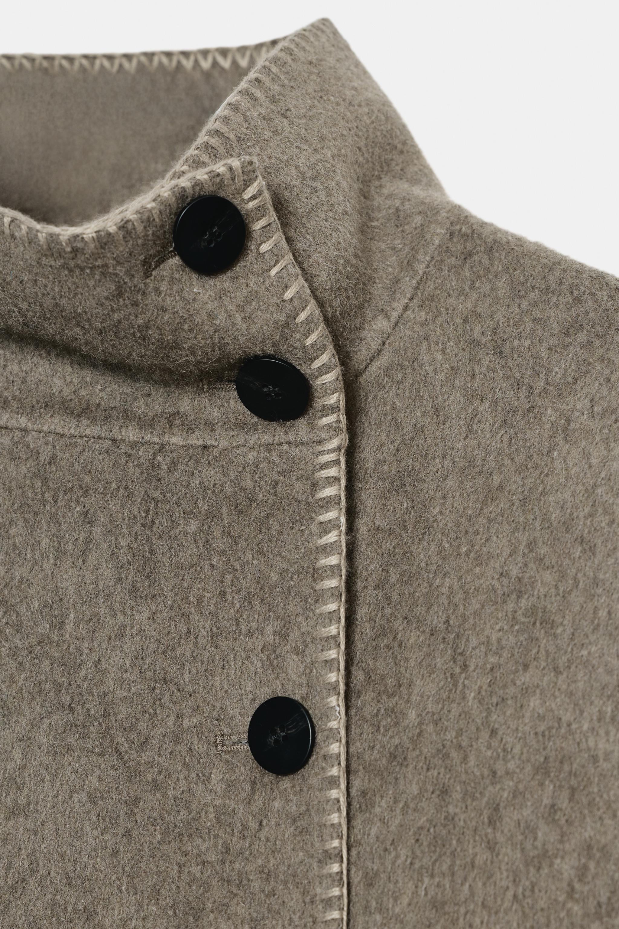 ZW COLLECTION YÜN KARIŞIMLI DİKİŞ DETAYLI CEKET - Görsel 7