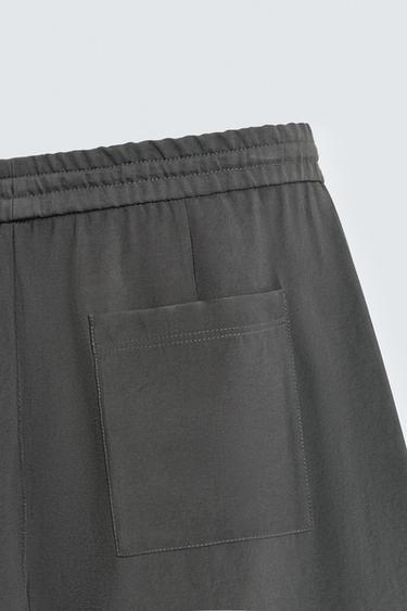 FLOWING TROUSERS WITH STITCHING - Dark grey de Zara - Image 9