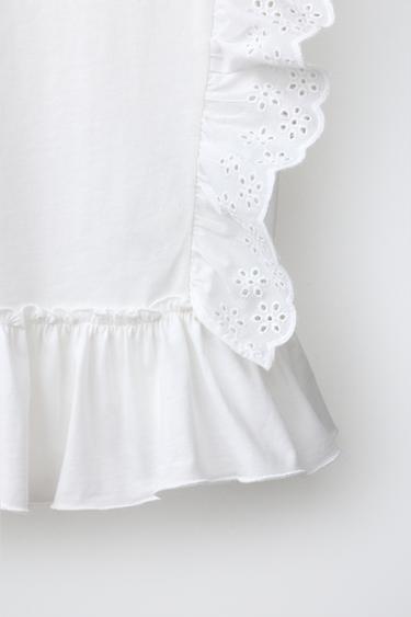 T-SHIRT BRODERIE SUISSE - Blanc de Zara - Image 3