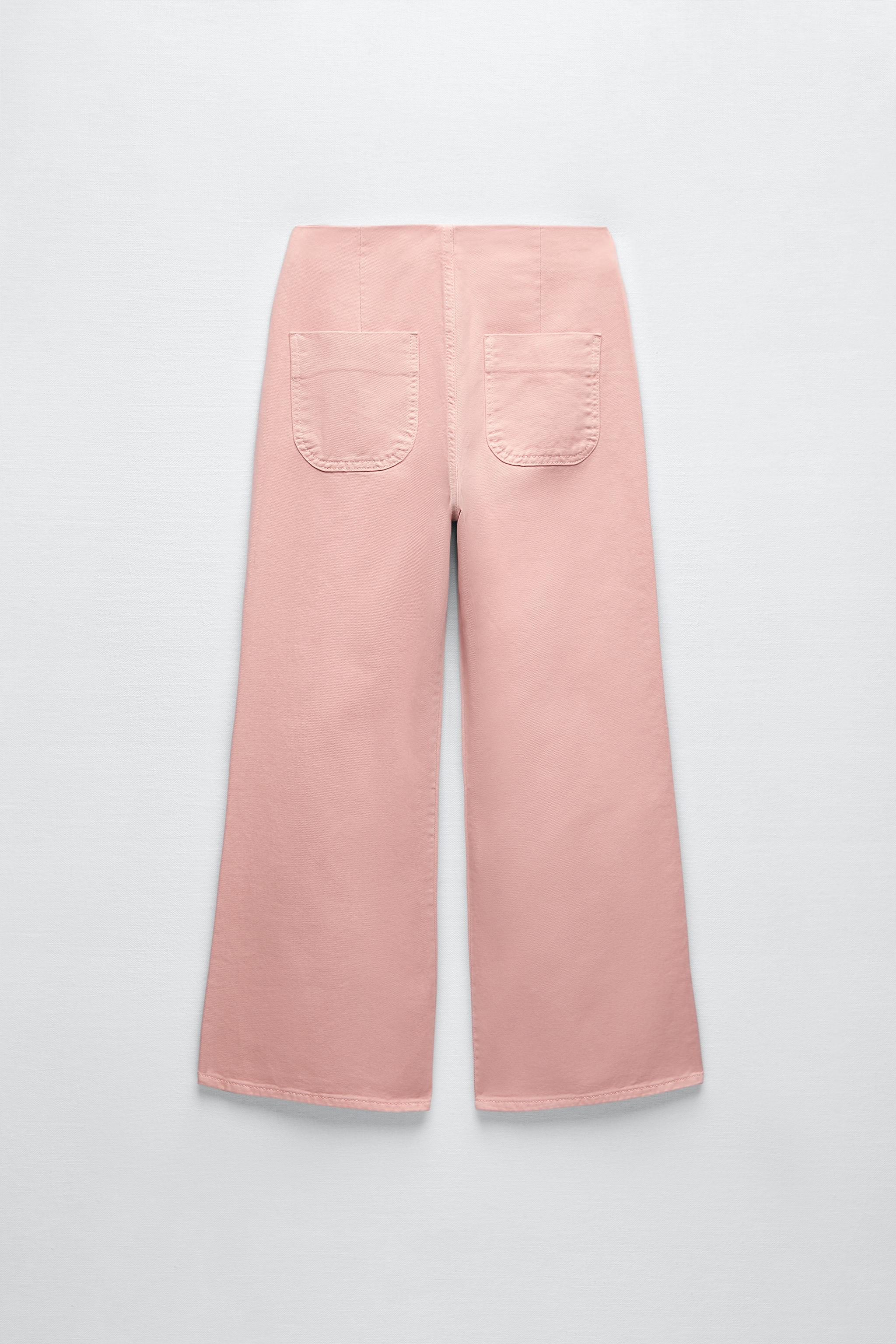 CROPPED Z1975 WIDE LEG BUTTONED JEANS - Dusty pink | ZARA United States