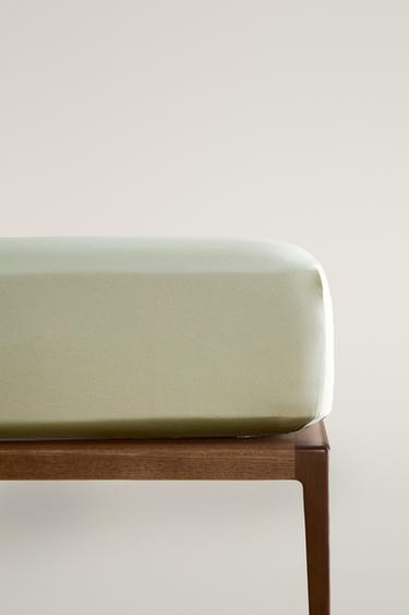 SATEEN FITTED SHEET | 40 CM HIGH (300 THREAD COUNT) - Green by Zara