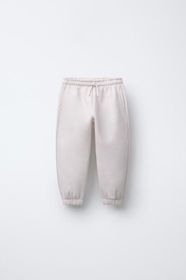 WARM TOPSTITCHED JOGGERS - Stone by Zara