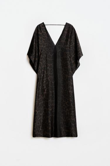 STRANDKAFTAN MIT ANIMAL-PRINT - Braun von Zara