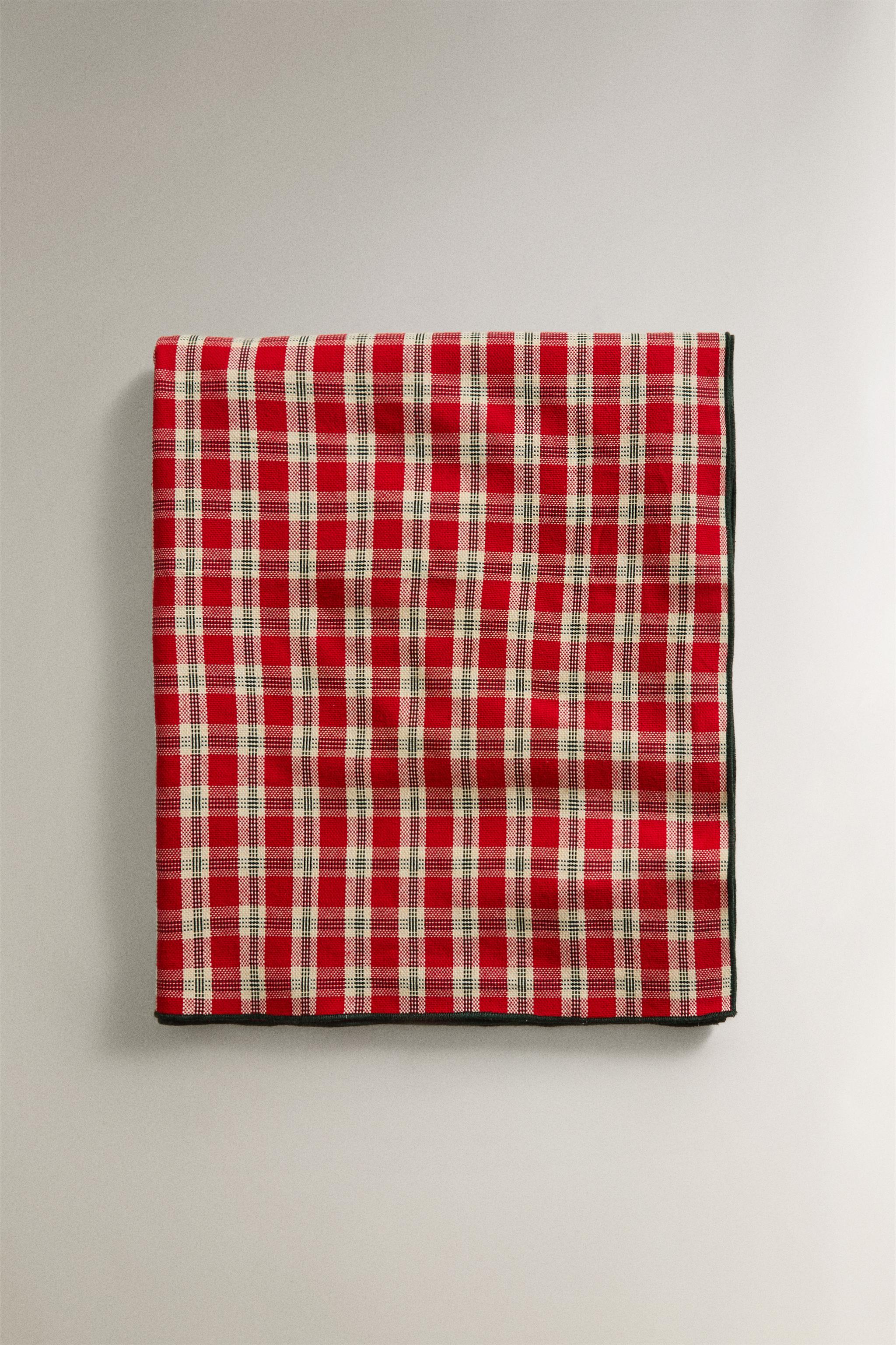 DYED THREAD COTTON CHRISTMAS TABLECLOTH