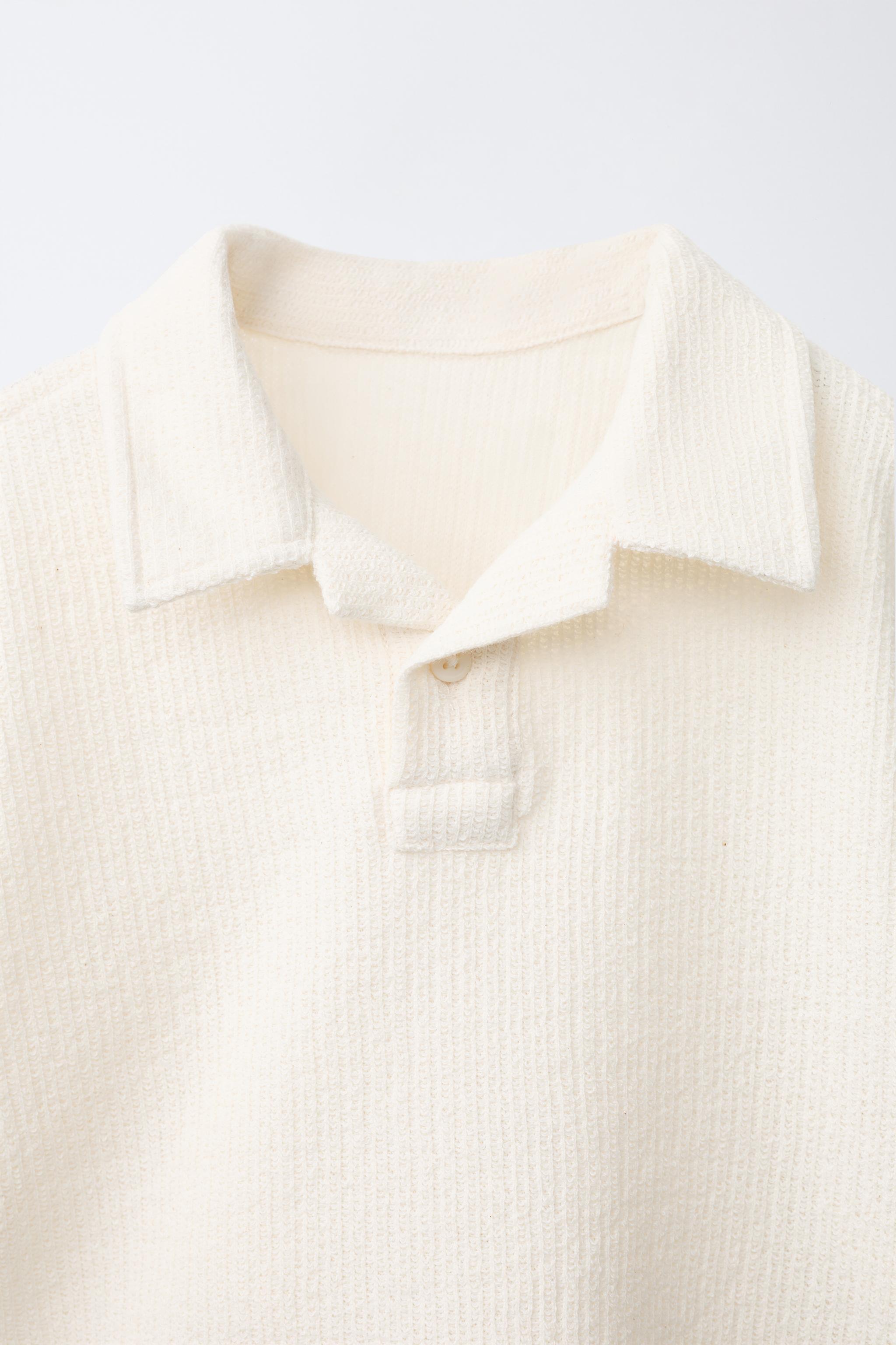 Zara PLAIN KNIT POLO SHIRT — фото 3