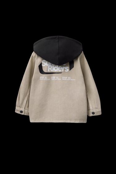 SOBRECAMISA CAPUCHA - Tostado de Zara