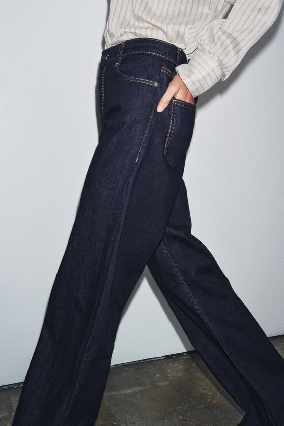 Zara Jeans Zara Pantalon Ample JEAN À JAMBES LARGES Gris ZARA Canada