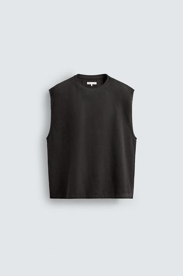 CAMISETA TANK DENIM - Carbón de Zara