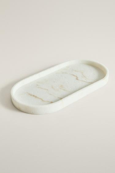 MARBLE-EFFECT BATHROOM TRAY — Beige 2