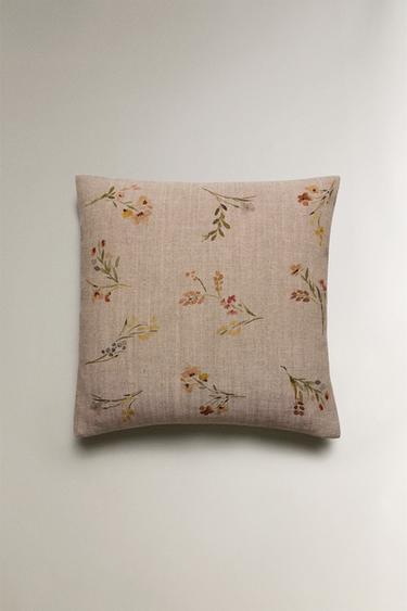 FLORAL CUSHION COVER - Light beige by Zara - Image 3