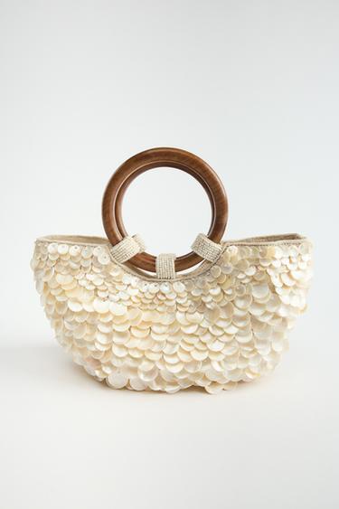 PEARLESCENT APPLIQUÉ BAG - Pearl grey by Zara