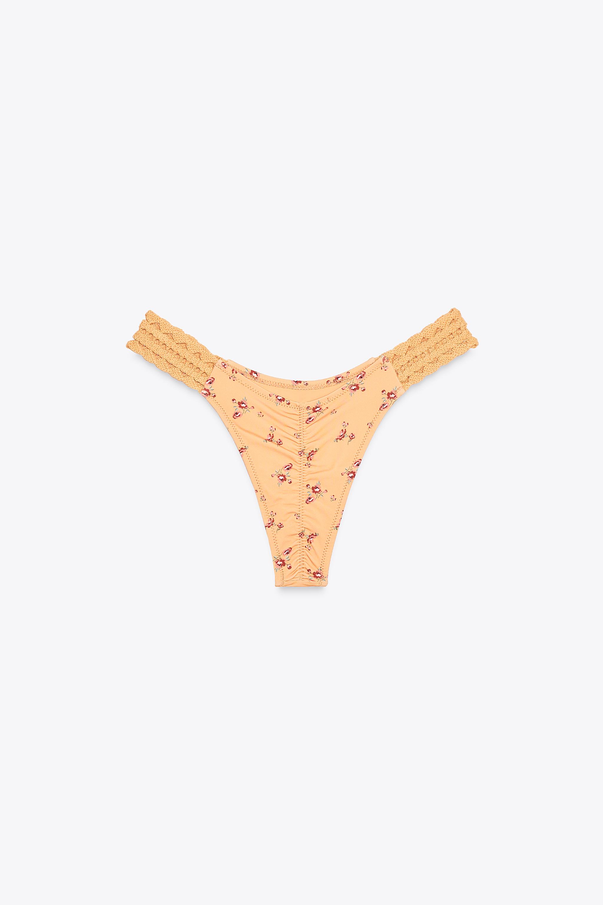 ZARA クロシェフラワー ビキニボトム 0167/225 クロシェフラワー ビキニボトム - オレンジ色 | ZARA Japan / 日本