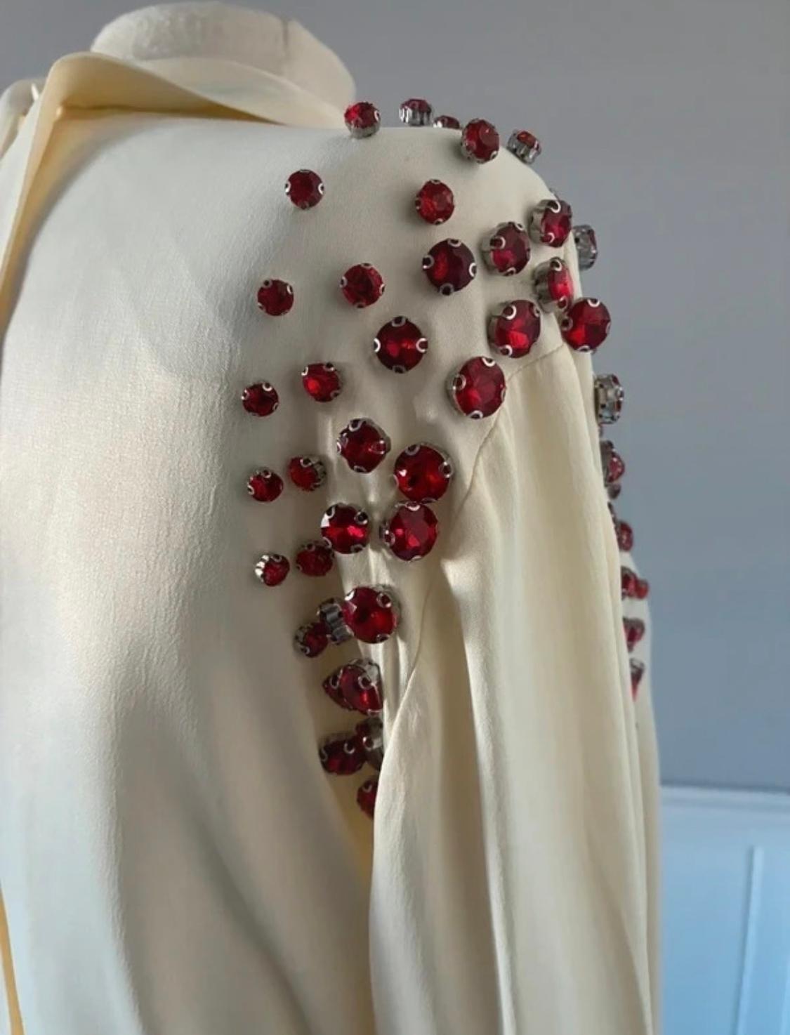 SATIN BLOUSE WITH RHINESTONES - Image 7