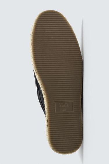 LEATHER LOAFER ESPADRILLES - Navy Blue by Zara - Image 6