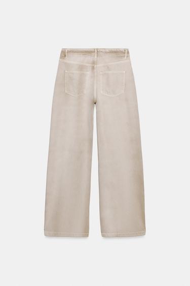 ZW COLLECTION FADED HIGH-WAIST JEANS - Sand by Zara - Image 4