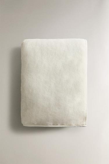 FLEECE THROW - Oyster-white by Zara