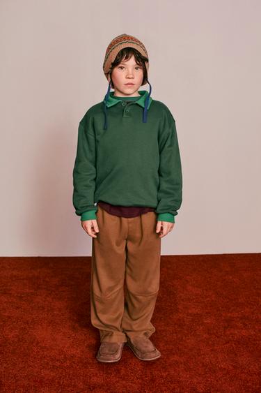 POLO COLLAR SWEATSHIRT CREATED BY CARAMEL LONDON X ZARA - Green by Zara