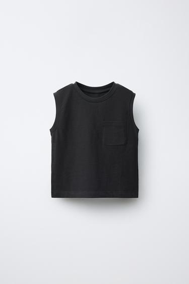 PLAIN T-SHIRT WITH POCKET - Anthracite grey by Zara