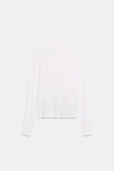 T-SHIRT COMBINÉ DENTELLE - Blanc cassé de Zara - Image 6