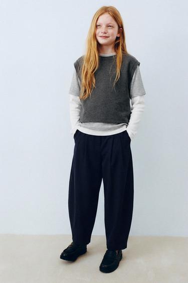 CAMISETA DOBLE MANGA - Gris de Zara