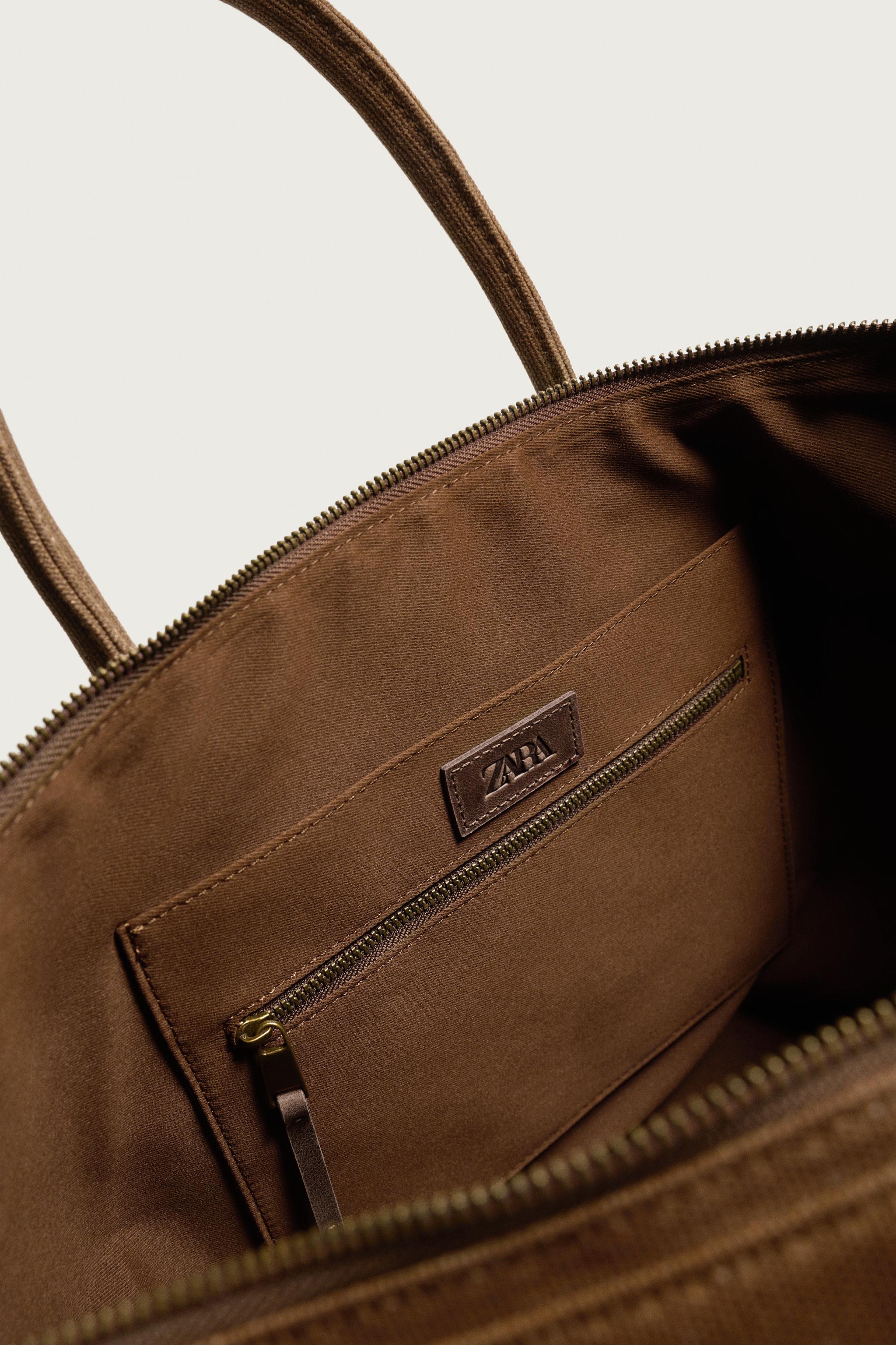 LEATHER DETAIL SHOPPER BAG