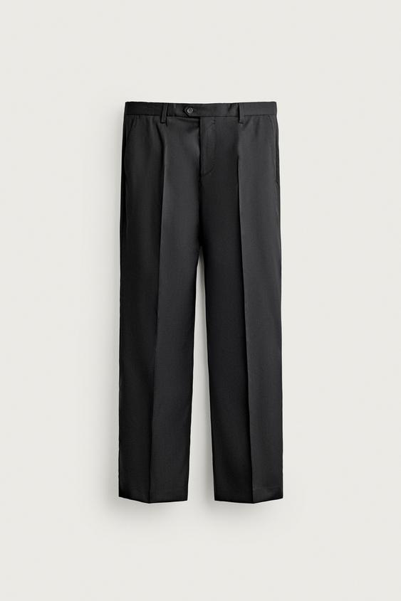 PANTALÓN TRAJE 100% LANA - Negro de Zara - Imagen 0