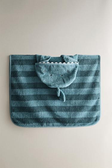 KIDS’ SHARK BEACH PONCHO - Blue by Zara - Image 3