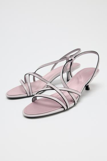 LEATHER STRAPPY SANDALS - Pink by Zara - Image 3