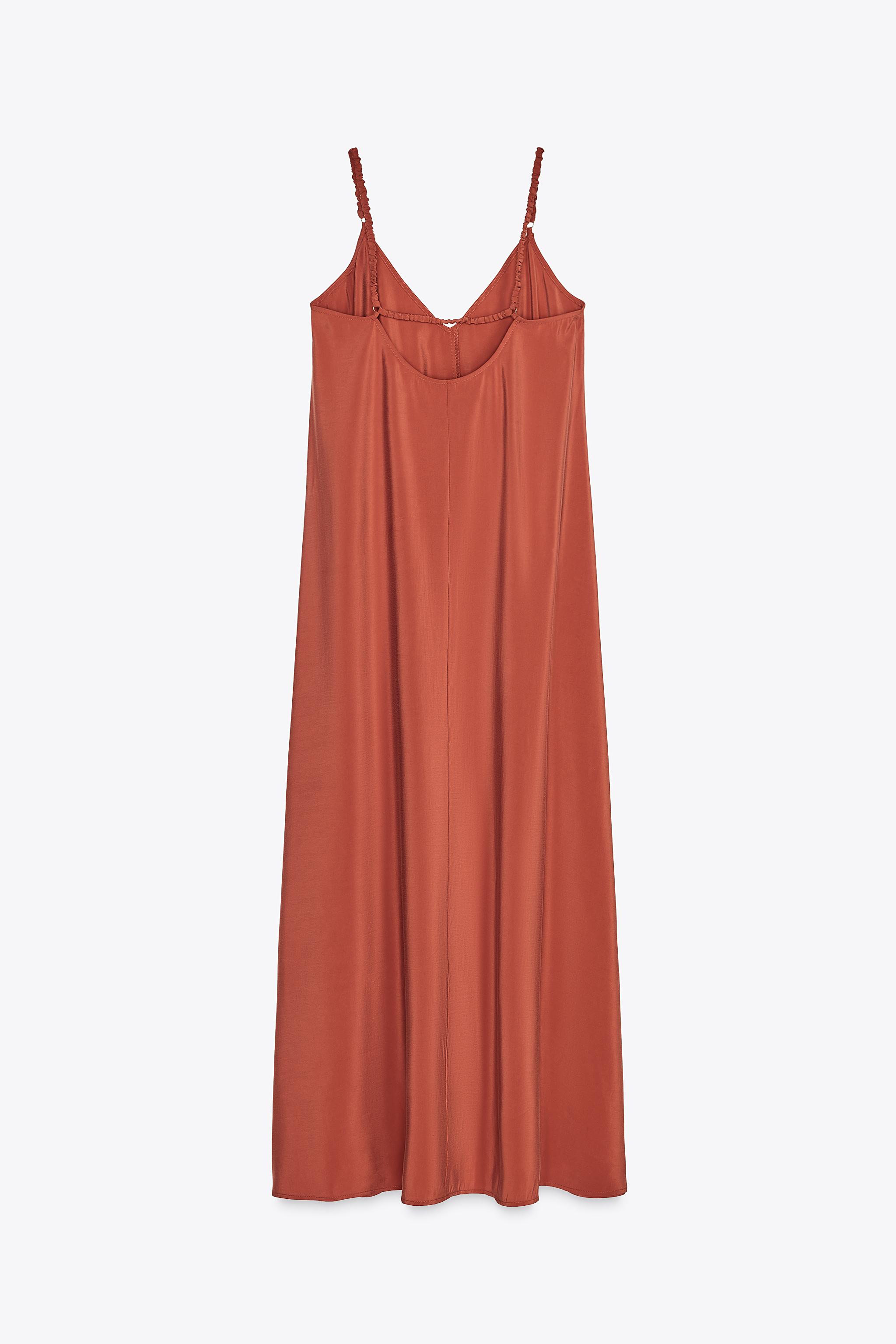 【ZARA】ストラップロングワンピース ブラウン | 8372/092/700 ZARA】ストラップロングワンピース ブラウン | 8372/092/700