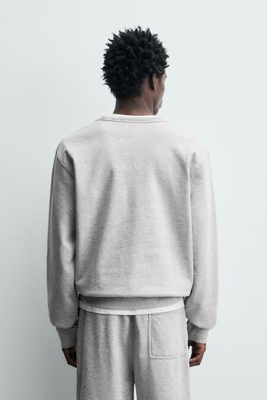 Zara BASIC CREWNECK SWEATSHIRT - Gray marl