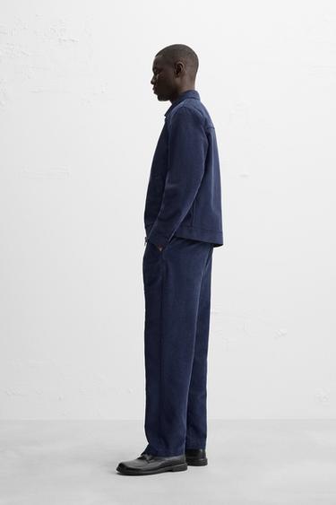 LYOCELL/COTTON ZIP-UP OVERSHIRT - Bluish by Zara - Image 3