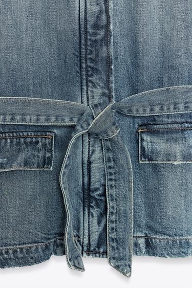 TRF LONG DENIM JACKET - Blue by Zara - Image 9