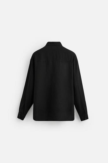 CHEMISE VISCOE - LIN À LACETS - Noir de Zara - Image 6
