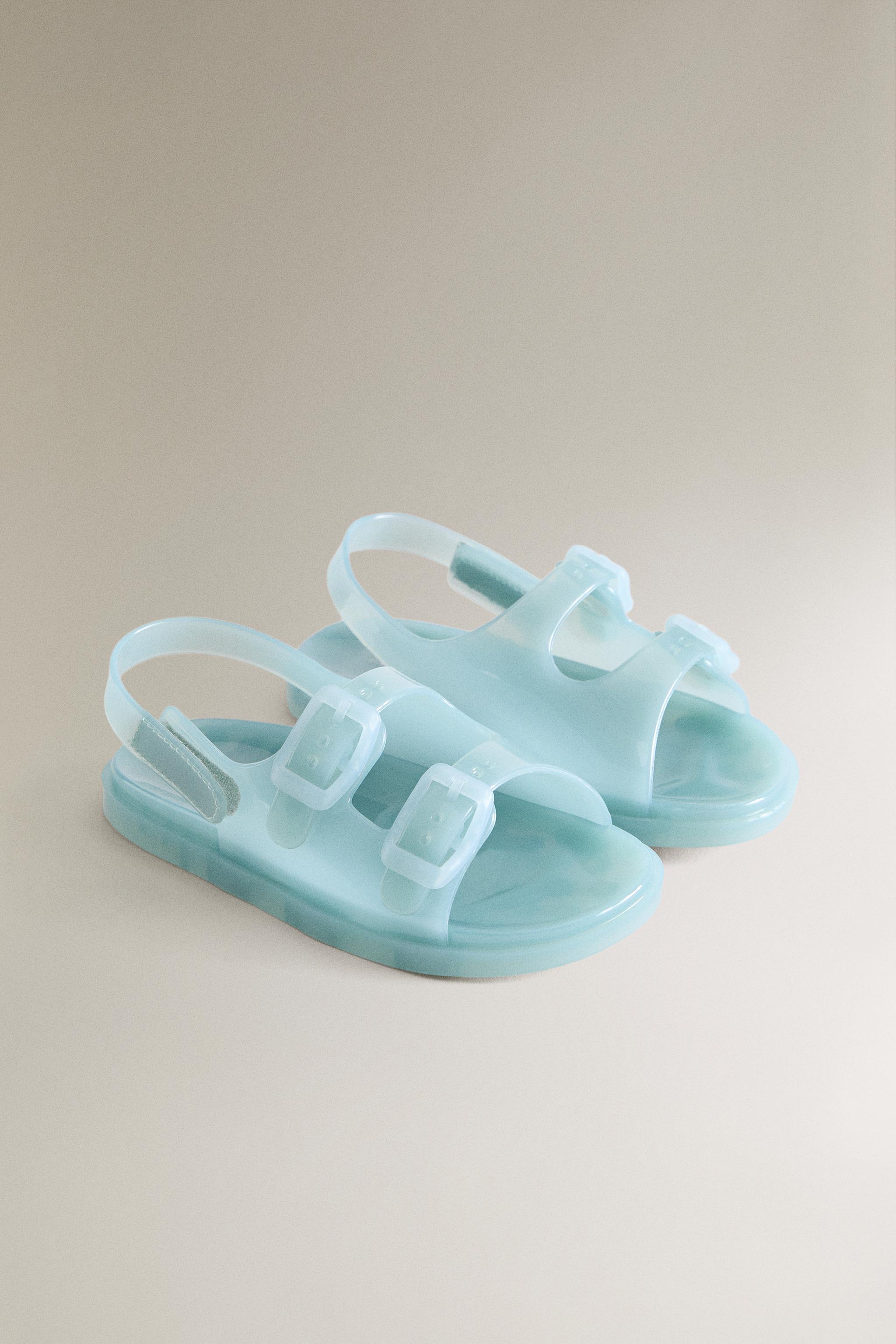 KIDS DOUBLE BUCKLE SANDALS — Blue