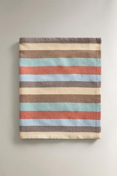 TABLE RUNNER WITH COLOURED STRIPES - Blue by Zara - Image 4