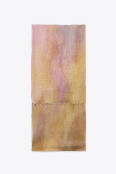 TIE-DYE PRINT MODAL SCARF - Pink by Zara